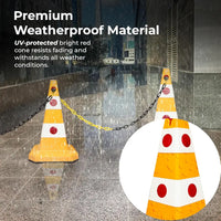 Evelux 62cm yellow reflective traffic cone for construction and safety zones