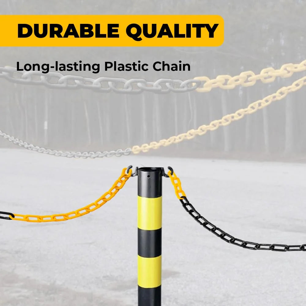 6mm plastic chain 25m yellow black Berry for hazard and restricted areas