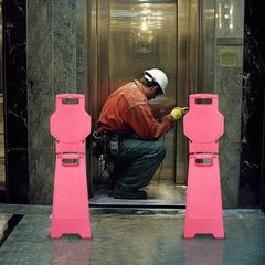 Blank Safety Floor Sign Pink Foldable A-Frame