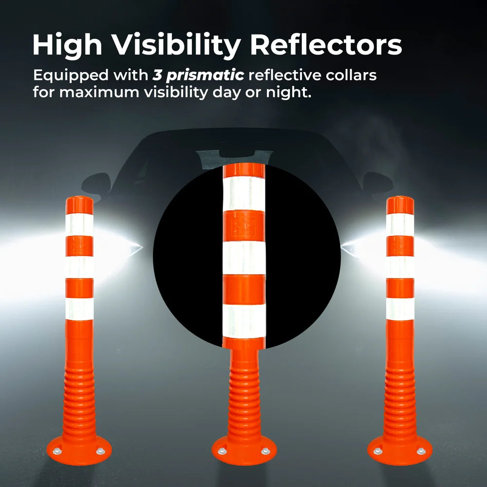 75cm orange traffic delineator post with 110mm base for hazard marking