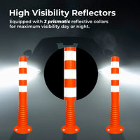 75cm orange traffic delineator post with 110mm base for hazard marking