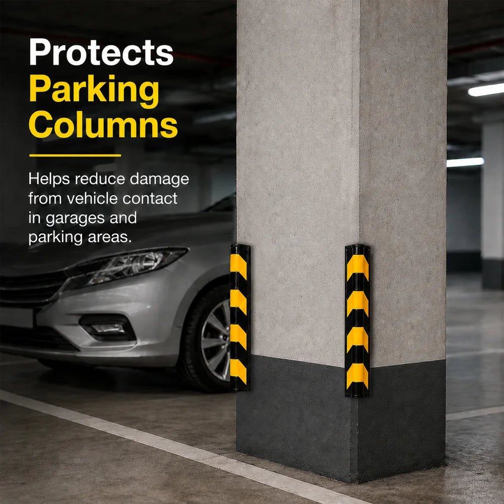 80cm black and yellow rubber corner protector for vehicle and building safety