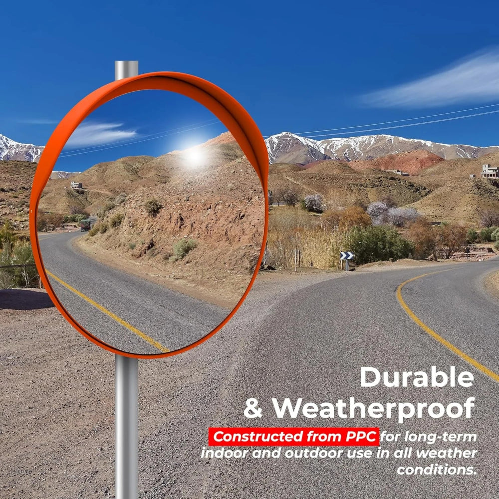 80cm round traffic convex mirror for road safety and parking visibility