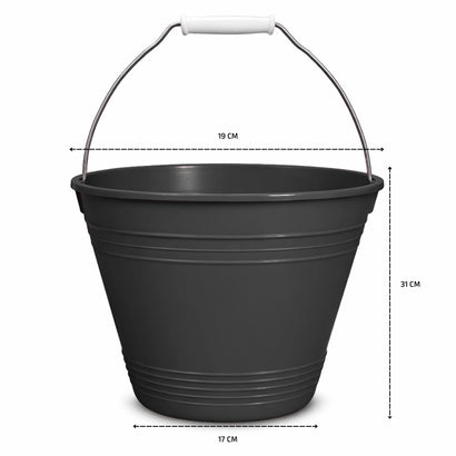 8L black PVC bucket pack of 12 for household and commercial cleaning