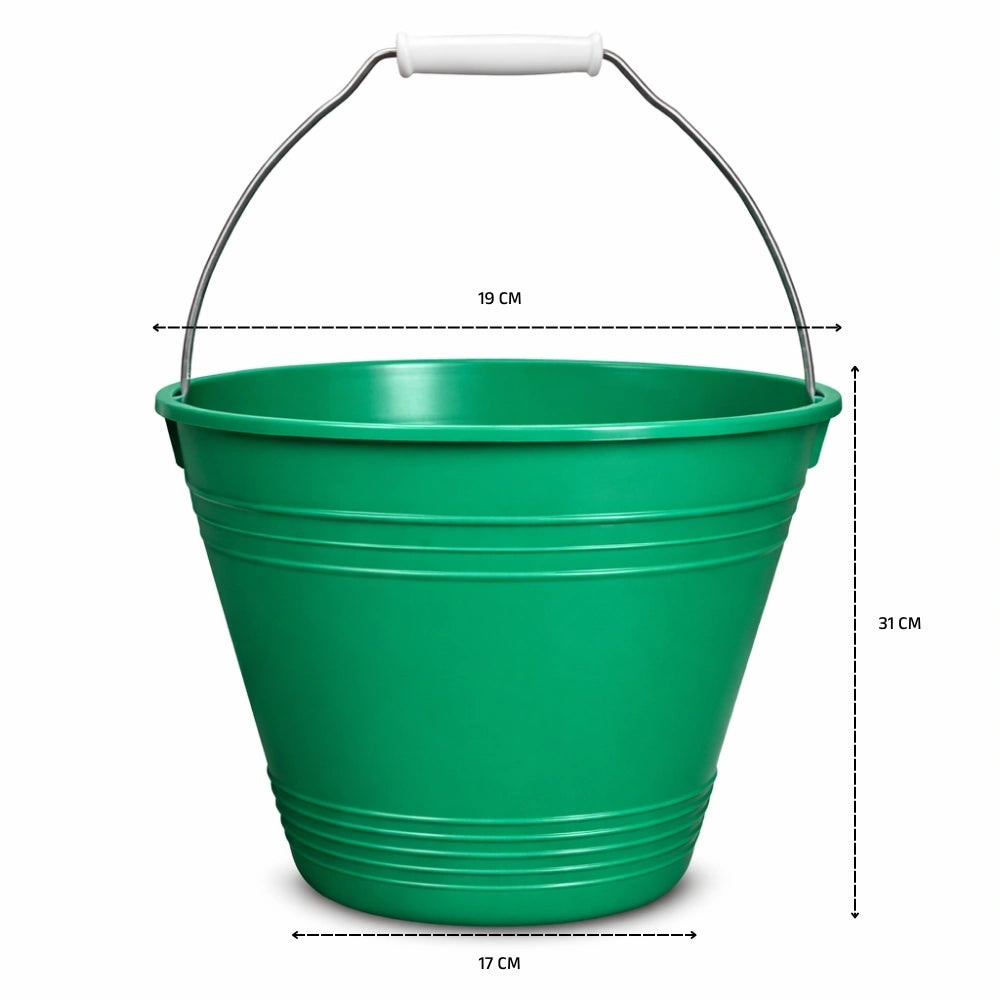 8L green PVC bucket pack of 12 for household and commercial cleaning