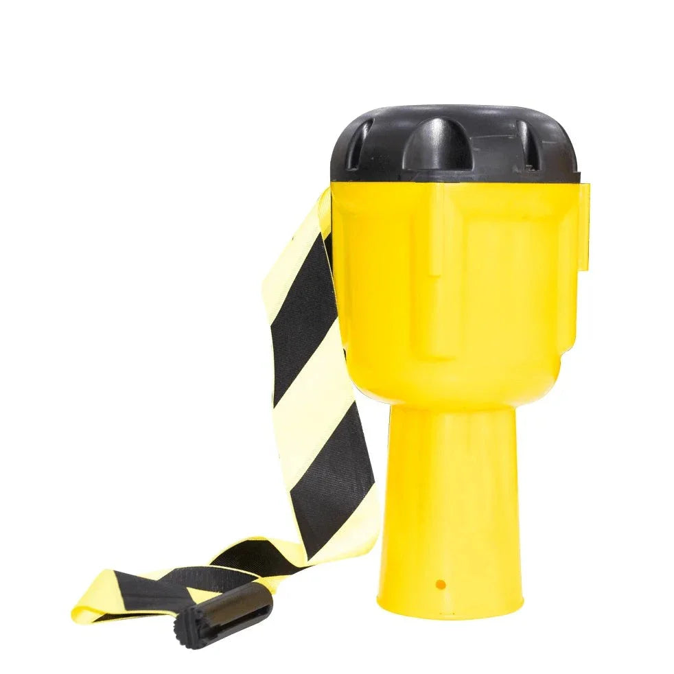9 meter retractable traffic cone topper tape yellow for safety barriers