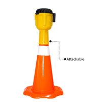 Traffic cone topper retractable tape 9 meter yellow for hazard marking