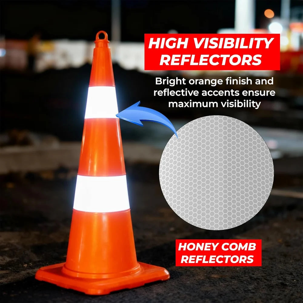 90cm orange unbreakable PVC traffic cone for road and hazard marking