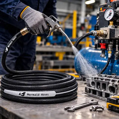 Air Hose 1/2 Inch 50M Black Reinforced PVC Medium Pressure