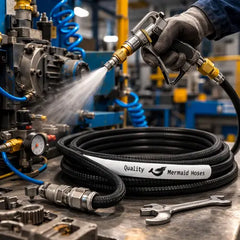 Air Hose 1/2 Inch 50M Black Reinforced PVC Medium Pressure