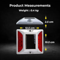 Aluminum solar LED blinking road stud light in red for traffic safety and lane marking