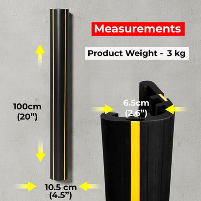 Rubber Corner Guard with Yellow Strip GI Plate – 1000mm