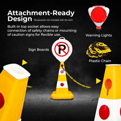 Evelux 62CM Traffic Cone - Yellow