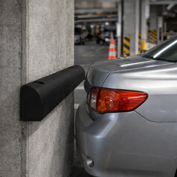 Heavy Duty Rubber Wall Fender D Type 900x100x100mm – Black Wall Protector