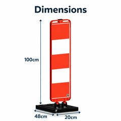 Foldable Traffic Delineator 100CM with Socket Reflective Post