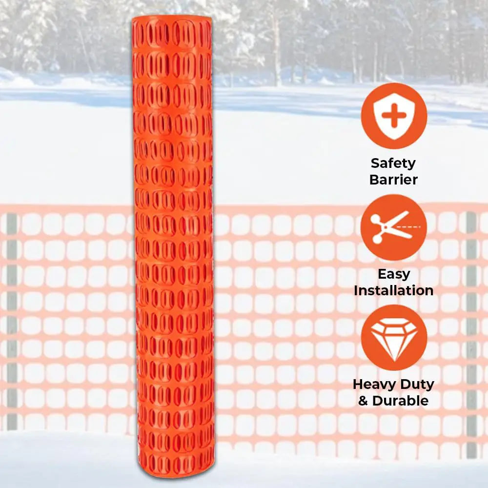 Construction safety fencing mesh 50M x 1M orange for temporary siteprotection