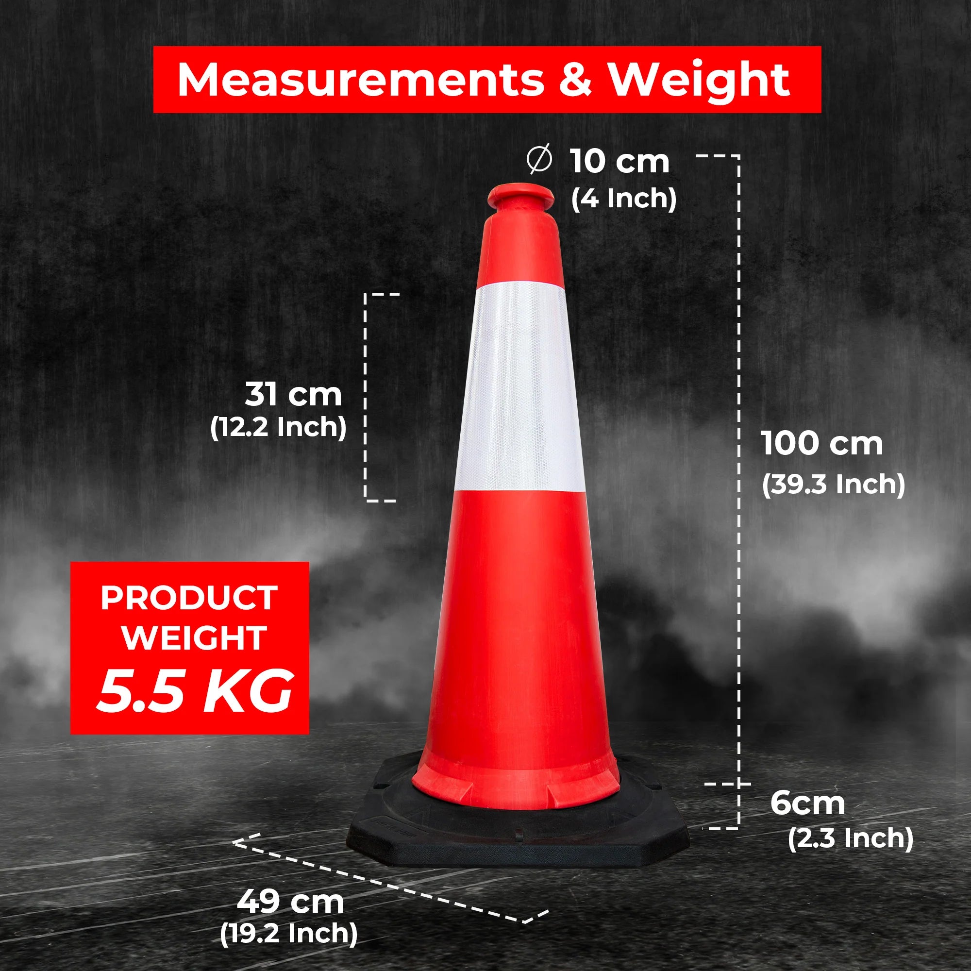 100CM Traffic Cone - Red
