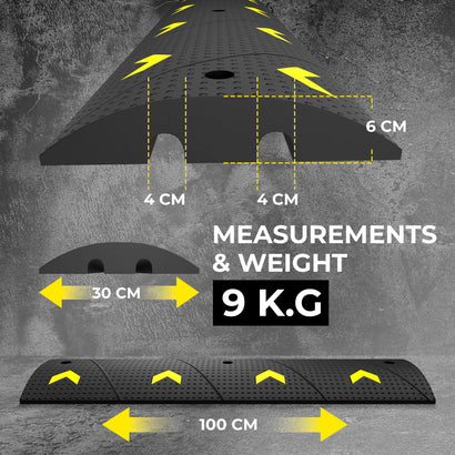 1 Meter Speed Ramp Hight 6 cm - Black