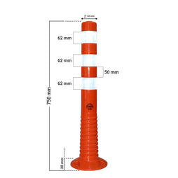 Flexible Traffic Delineator Post 75CM Orange