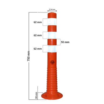 Flexible Traffic Delineator Post 75CM Orange