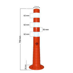 Flexible Traffic Delineator Post 75CM Orange