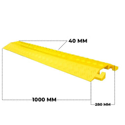 Plastic Cable Protector 1M Drop Over Floor Cable Cover Yellow