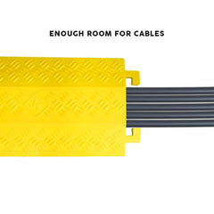 Plastic Cable Protector 1M Drop Over Floor Cable Cover Yellow