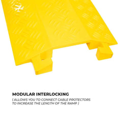 Plastic Cable Protector 1M Drop Over Floor Cable Cover Yellow