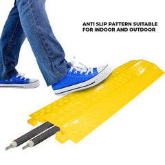 Plastic Cable Protector 1M Drop Over Floor Cable Cover Yellow