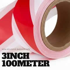 Red White Barrier Tape 100M Non Adhesive Warning Tape