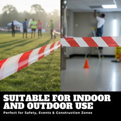 Red White Barrier Tape 100M Non Adhesive Warning Tape