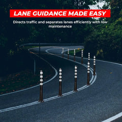 Reflective Flexible PU Delineator Post Black - 100CM
