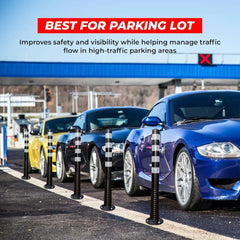 Reflective Flexible PU Delineator Post Black - 100CM