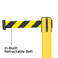 Berry Queue Barrier 2M Belt Yellow Black – 4 Way Connectable