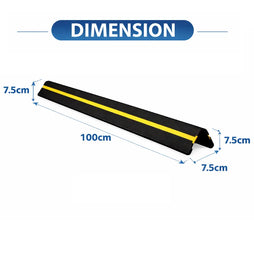 Rubber Corner Guard 1M Black Yellow Wall Edge Protector