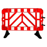 Red and white construction barrier 