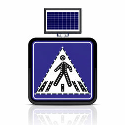 Solar Flasher Pedestrian Crossing Sign 60CM LED Warning