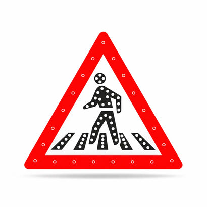 Solar LED Pedestrian Crossing Traffic Sign 60CM Aluminum