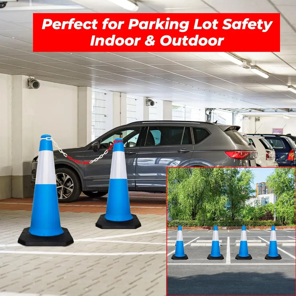 Blue traffic cones use indoor and outdoor 