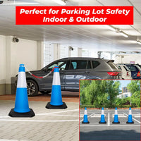 Blue traffic cones use indoor and outdoor 