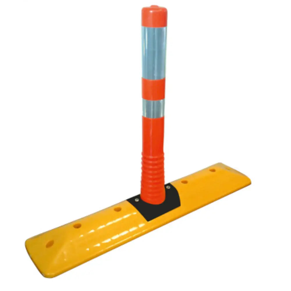 Orange and yellow traffic control barrier