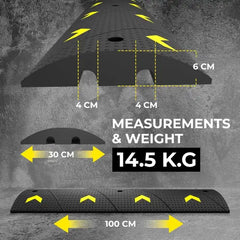Traffic Speed Ramp 1M PVC with 2 Channel Cable Protector