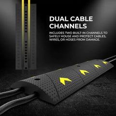 Traffic Speed Ramp 1M PVC with 2 Channel Cable Protector