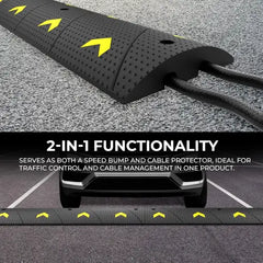 Traffic Speed Ramp 1M PVC with 2 Channel Cable Protector