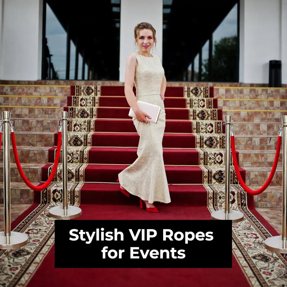 Red velvet crowd control rope 1.5 meters for stanchions at events theaters or exhibitions
