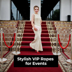 Red velvet crowd control rope, 1.5 meters, for stanchions at events, theaters, or exhibitions