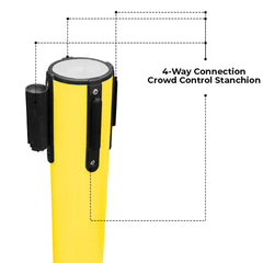 Berry Queue Barrier 2M Belt Yellow Black – 4 Way Connectable