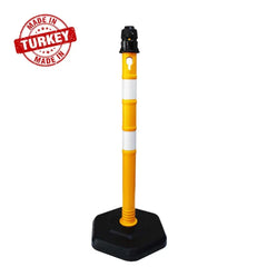 High visibility 100CM yellow delineator post with PVC weighted base
