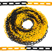 Berry 6mm plastic barrier chain 25m in yellow and black for safety and crowd control