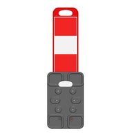 Berry red 40 inch foldable panel delineator for temporary safety barriers
